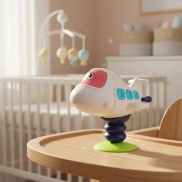 Sonajero Bebe Sopapa Para Mesa Con Luz Y Sonido Blanco