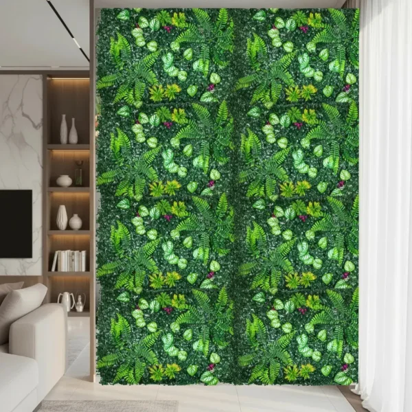 Jardín Vertical Cesped Artificial Flores Muro X10 Unidades Verde