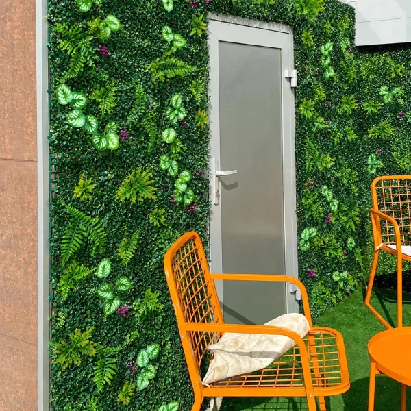 Jardín Vertical Cesped Artificial Flores Muro X10 Unidades Verde