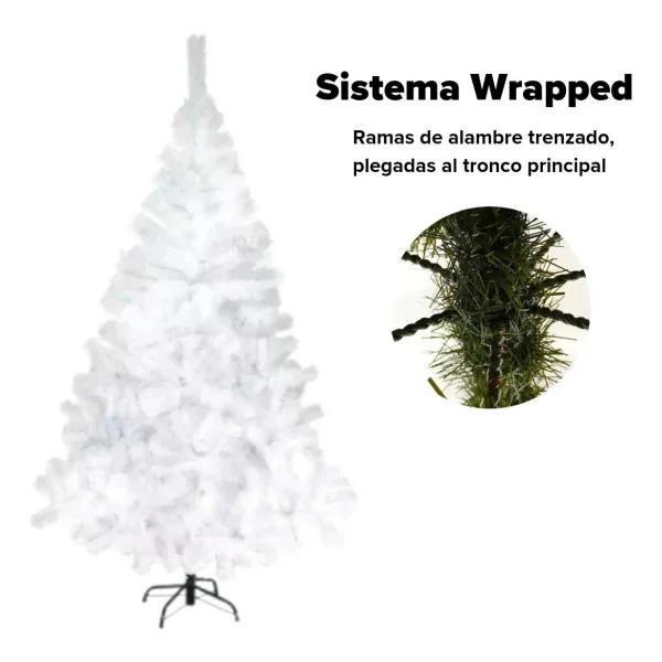 Arbol Navidad Blanco Tronador De Lujo 1.80mts + Kit Rosa Blanco