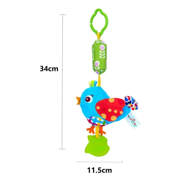 Sonajero Peluche Sensorial Colgante Bebé Cascabel Y Mordedor Multicolor