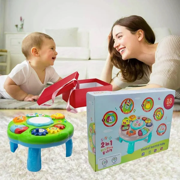 Mesa Didactica Actividades Con Sonido Y Pianito Para Bebe Celeste