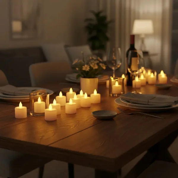 Velas Pack X48 Velita Luz Led Calida Vela Pilas Incluidas Blanco Tealight