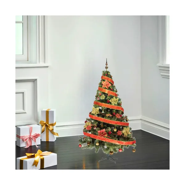 Arbol Navidad Tronador 1,80mts + Kit 60 Rojo Oro Cybermonday