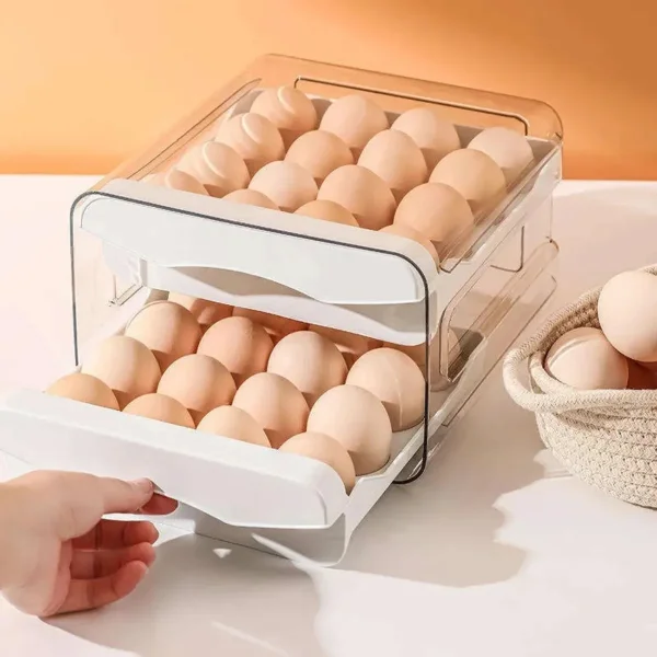 Huevera Organizador Deslizante 32 Huevos Heladera Mesada Blanco
