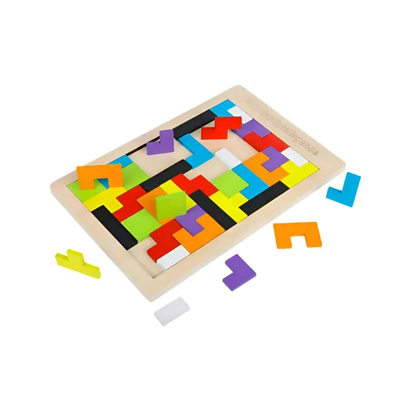 Rompecabezas Tetris Madera Infantil Marca Expreso Polar 27x17.8cm