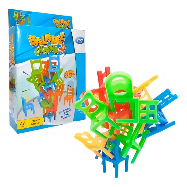 Juego Mesa Torre Sillas Equilibrio Marca Expreso Polar Apilable 24 Pzas Rojo