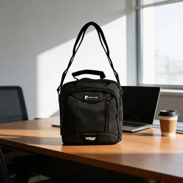 Morral Hombre Bandolera Organizador Bolsito Casual Urbana Negro Lisa