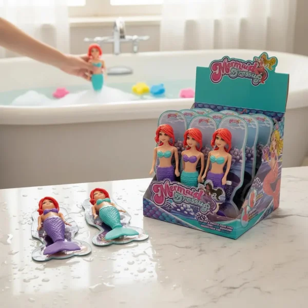 Juguete Para Agua Muñeca Sirena A Cuerda Pileta Tina Mermaid Turquesa