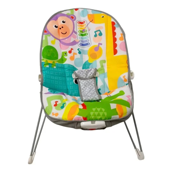Mecedora Silla Multicolor Para Bebe Con Vibración Y Sonajero Blanco Multicolor