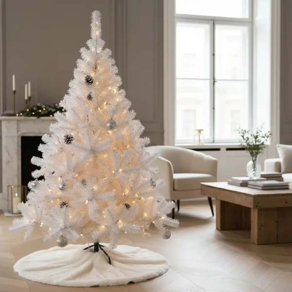 Arbol De Navidad Blanco Montañes Deluxe 2,10mts