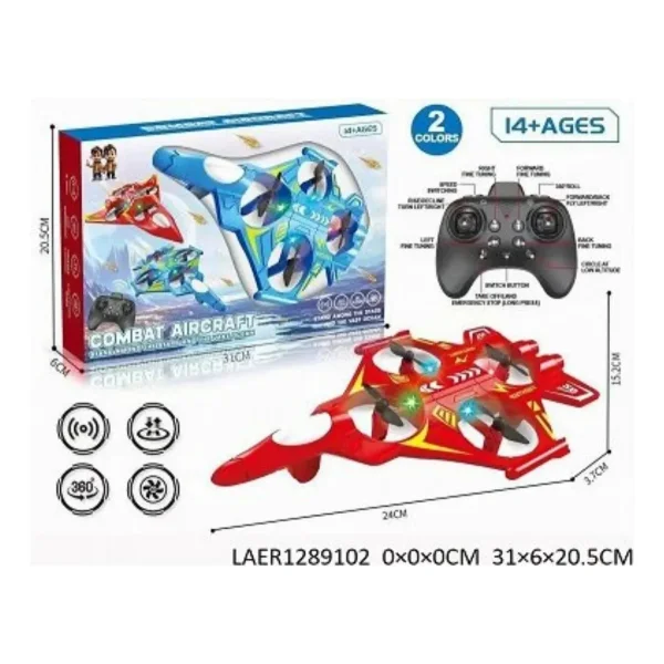 Drone Avión Rc Giro 360° Control Remoto Juguete Niños Rojo