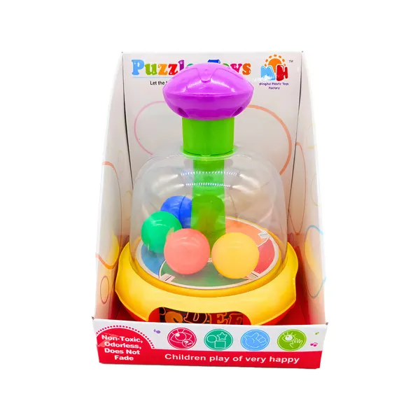 Juguete Didáctico A Presión Con Pelotitas Para Bebé Color Amarillo