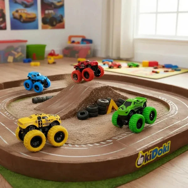 Camionetas Monster Truck De Metal X3 Con Lanzador Juguete Multicolor
