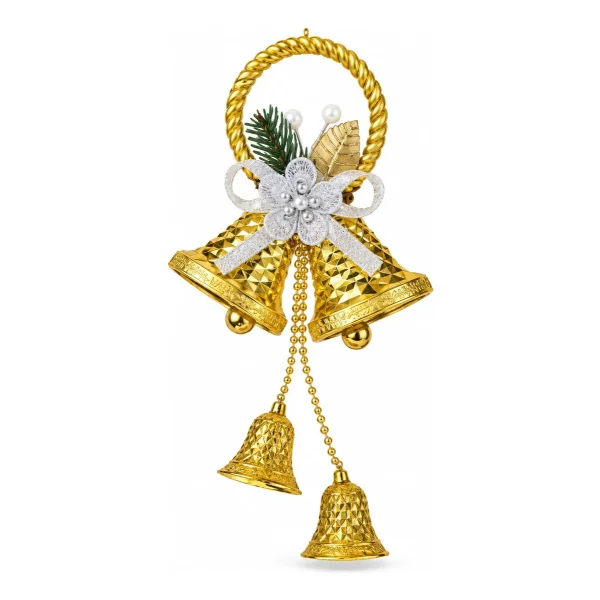 Adorno Campana Navideña Colgante Navidad Deco Arbol Puerta Oro