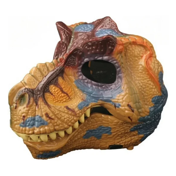 Mascara Dinosaurio T Rex Articulado Disfraz Niños Cotillon Marrón