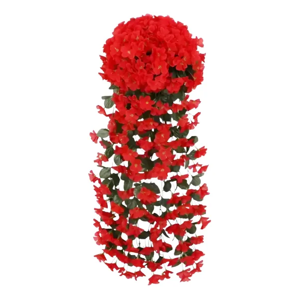 Ramo Flor Colgante Planta Jardin Artificial Enredadera X4u Rojo