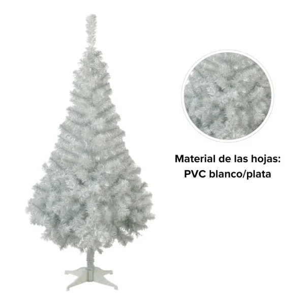 Arbol De Navidad 2mts Canadian Spruce Blanco Plata