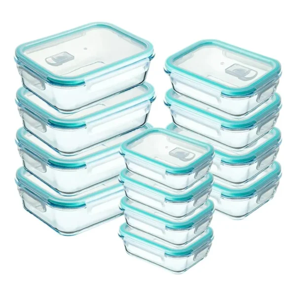 Tupper Contenedor Hermético Vidrio Set X3 Microondas Freezer Transparente