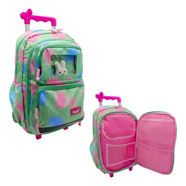 Mochila Carrito Escolar Carro Con Ruedas Infantil + Peluche