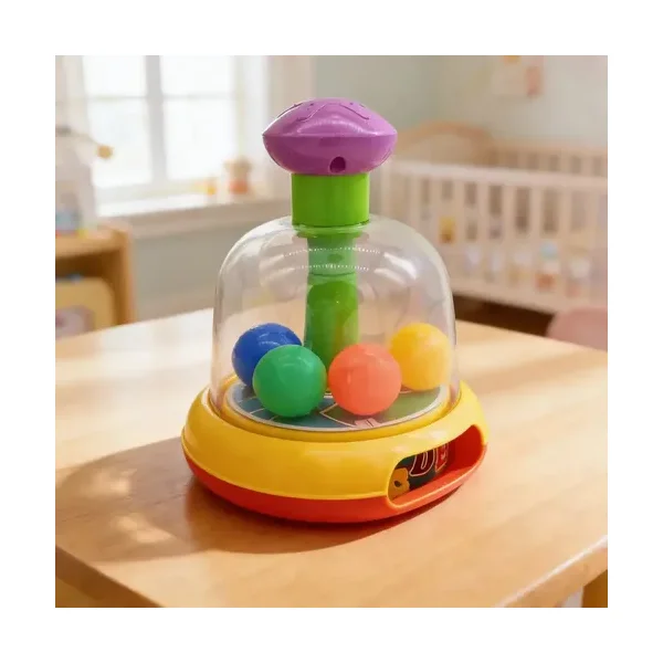 Juguete Didáctico A Presión Con Pelotitas Para Bebé Color Amarillo