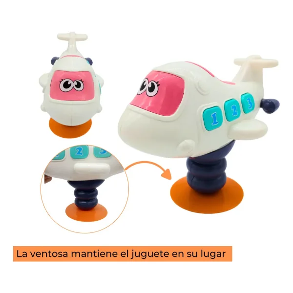 Sonajero Bebe Sopapa Para Mesa Con Luz Y Sonido Blanco