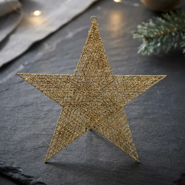 Estrella Adorno Colgante Decoración Navideño Navidad 40cm Dorado
