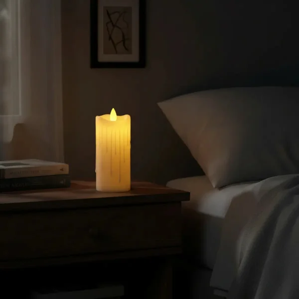 Velas Set X3 Velon Luz Led Calida Llama Efecto Fuego A Pilas Calido