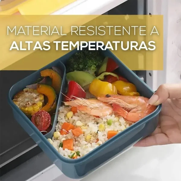 Lunchera Vianda Tupper Infantil Hermética Cubiertos 1000ml Terracota