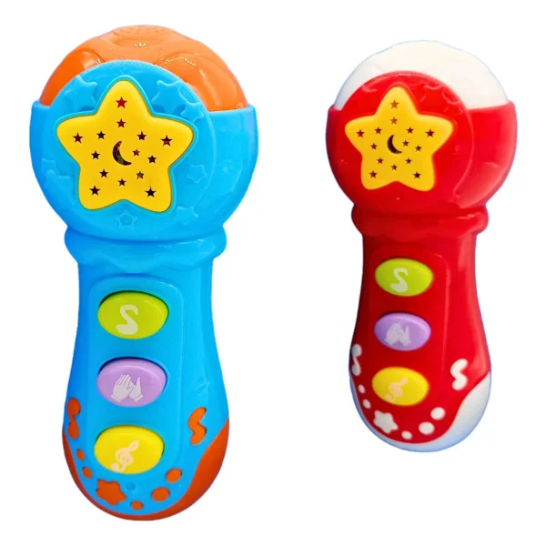 Sonajero Microfono Didactico Con Sonidos Para Bebe Rojo