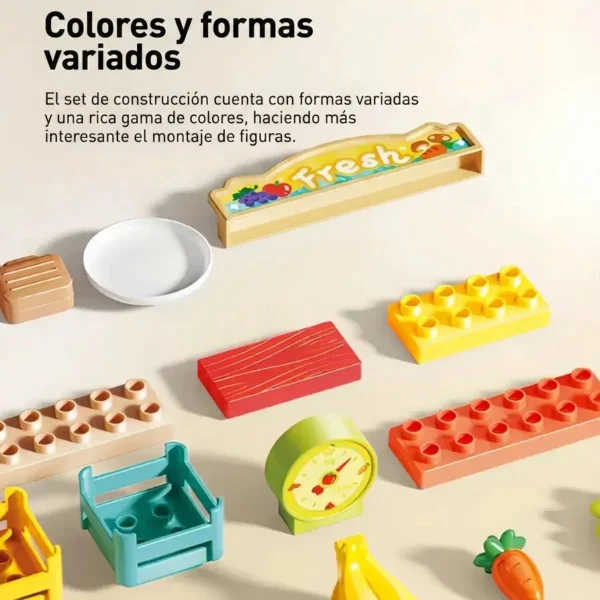 Set Bloques Construcción Juguete Mercado 100 Piezas Puzzle 100