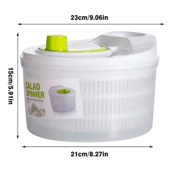 Centrifugador Escurridor Secador Manual Verduras Ensaladas Blanco