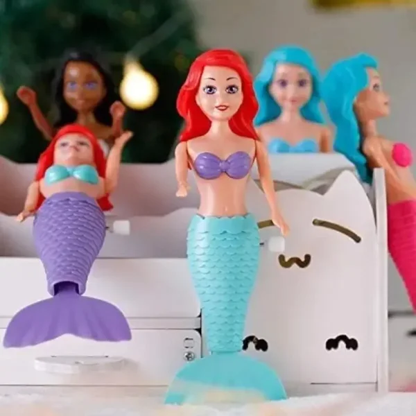 Juguete Para Agua Muñeca Sirena A Cuerda Pileta Tina Mermaid Turquesa