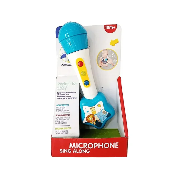 Micrófono Infantil Jem 702851 Blanco Inalámbrico Luces Sonido 18 Meses+