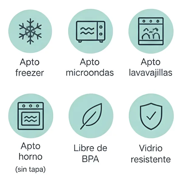 Set X9 Tuppers Vidrio Herméticos Microondas Horno Freezer Transparente