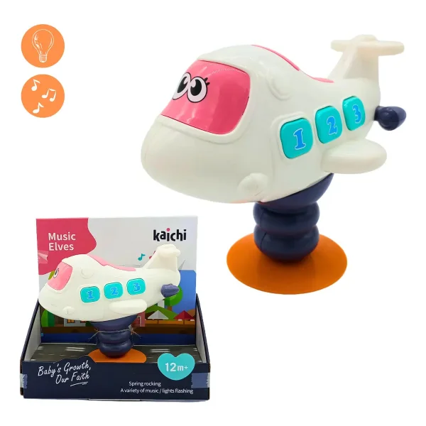 Sonajero Bebe Sopapa Para Mesa Con Luz Y Sonido Blanco