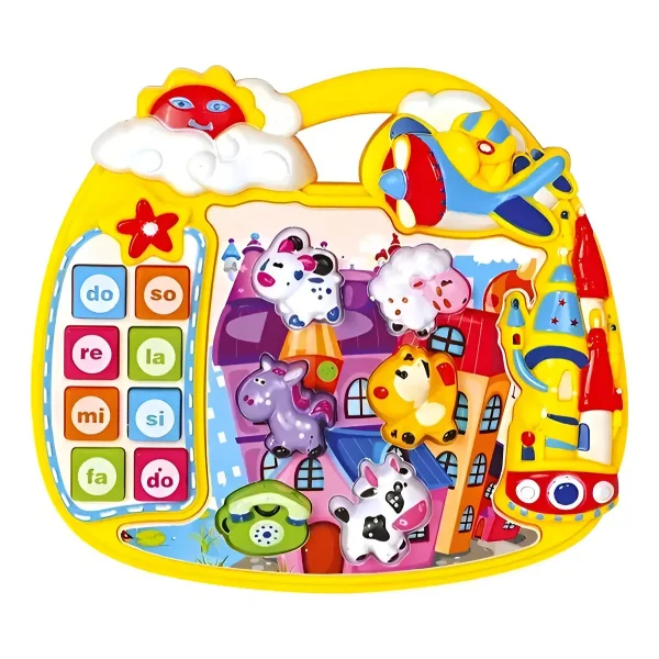 Teclado Musical Infantil Animales Luz Sonido Educativo Multicolor