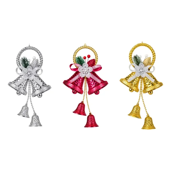 Adorno Campana Navideña Colgante Navidad Deco Arbol Puerta Oro