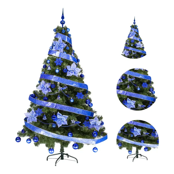 Arbol De Navidad Tronador Lujo 1,80mts Con Adornos Kit X60