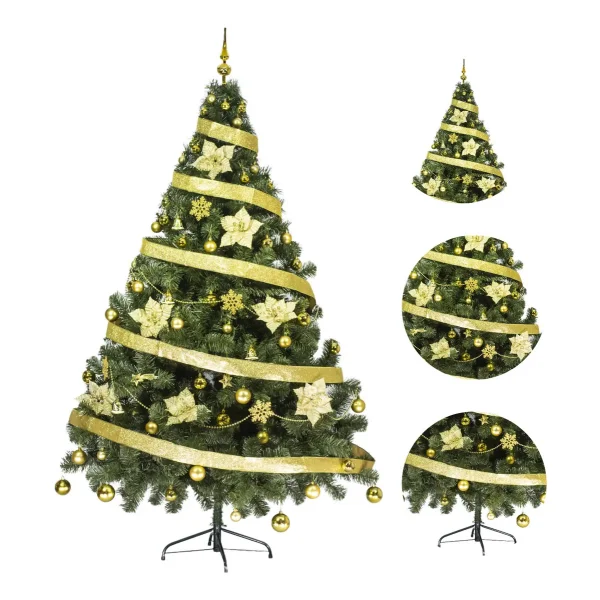 Arbol Navidad Tronador 2,10m + Kit 60 Oro Black Friday Verde