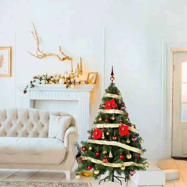 Arbol de Navidad Montañes Deluxe 1.50mts Con Adornos Kit X50