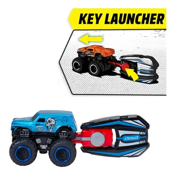 Camionetas Monster Truck De Metal X3 Con Lanzador Juguete Multicolor