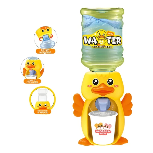 Juguete Mini Dispenser Bidon De Agua Bebedero Con Vaso Amarillo