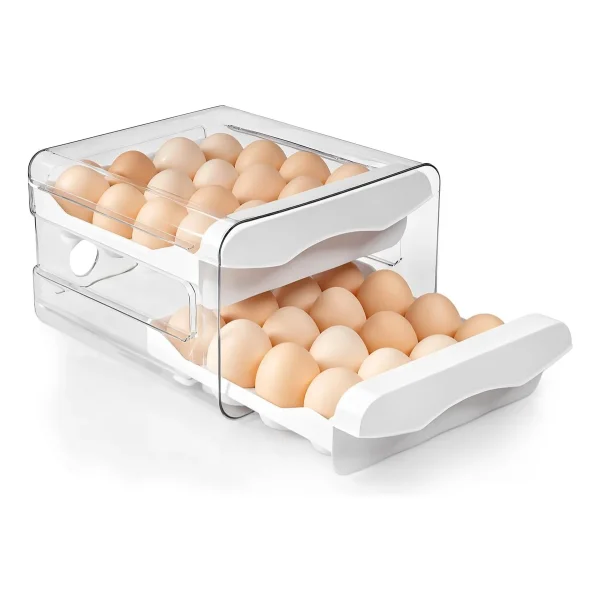 Huevera Organizador Deslizante 32 Huevos Heladera Mesada Blanco