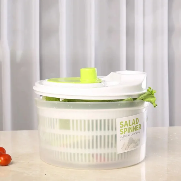 Centrifugador Escurridor Secador Manual Verduras Ensaladas Blanco