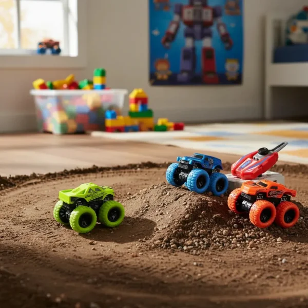 Camionetas Monster Truck De Metal X3 Con Lanzador Juguete Multicolor