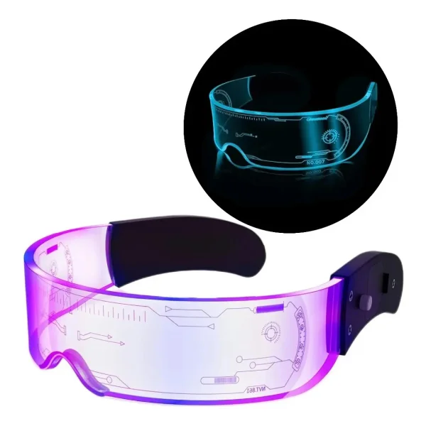 Anteojos Luminosos De Neón Para Fiesta Cotillón Led Acrílico Multicolor