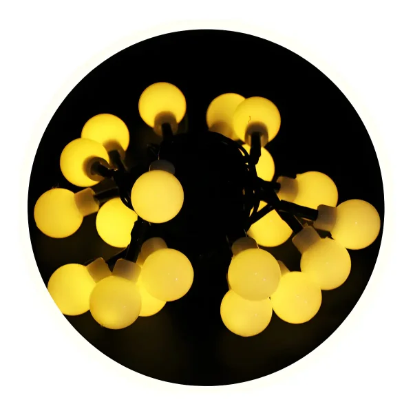 Luces De Navidad X20 Bolitas A Pilas Guirnalda Led 3mts Luces Calidas
