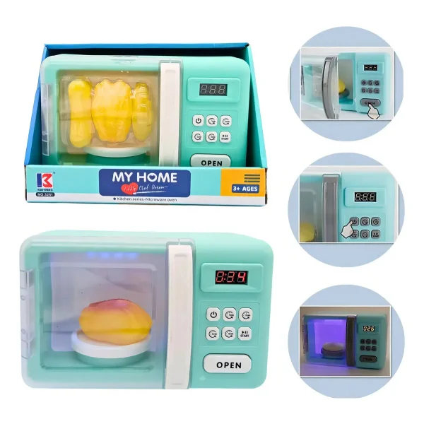 Microondas Juguete Expreso Polar Con Luz Sonido Efecto Cocción Color Agua