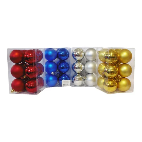 Adornos Navideños Set Bolas De Navidad 6cm X12 Unidades